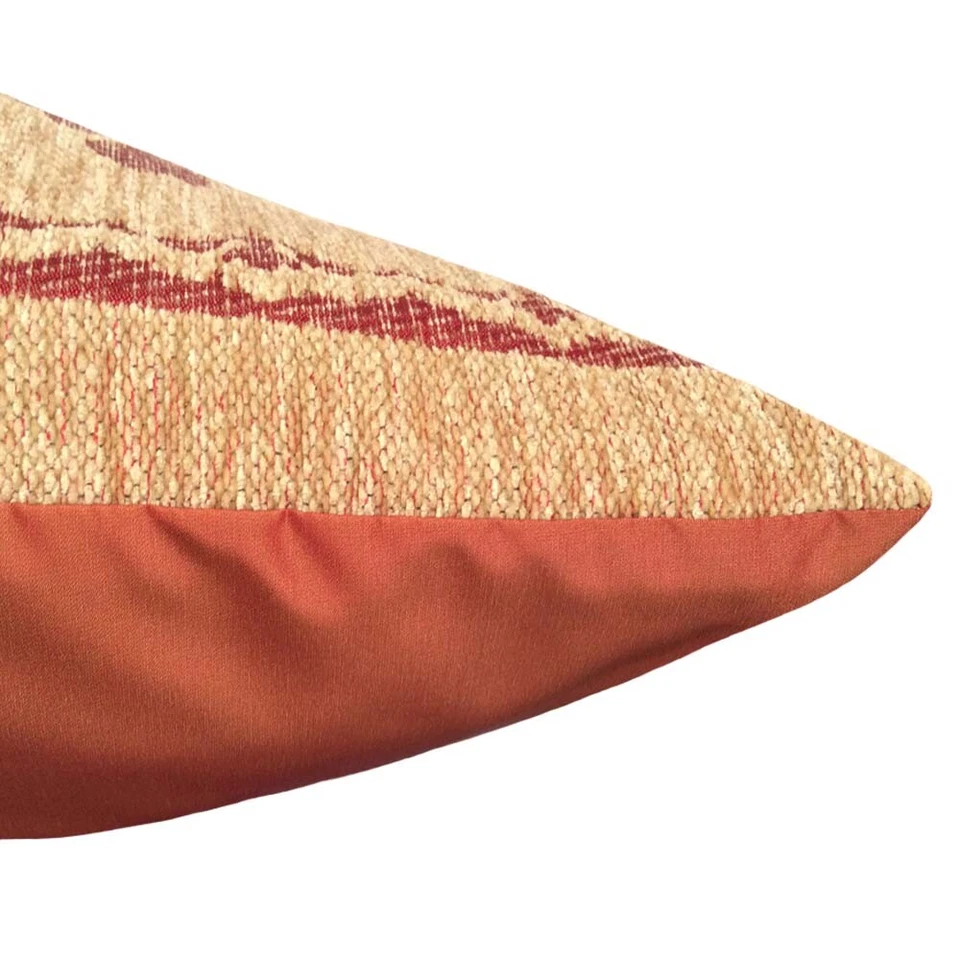 Chenille Beige Floral (Claret Red Begonia) 22"x30" Home Farm Pillow Cover Sham - Image 3 of 4