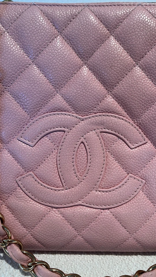 Bolsa tote Chanel rosa caviar pequena atemporal PTT 24k GHW 65400 - Imagem 4 de 4