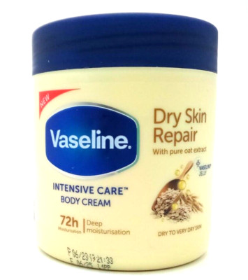 Vaseline Dry Skin Repair Intensive Care Oat Extract Body Cream 400ml 6/25 NEW