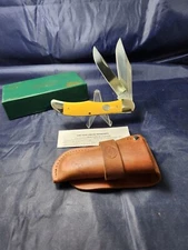Moore Maker USA 3239FH  Folding Hunter Knife Yellow Delrin Handles NEW