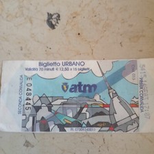 BIGLIETTO TICKET TRAM VIDIMATO ATM TORINO 2003 UGO NESPOLO ART