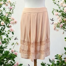 Blush Pink Lace Midi Skirt Coquette Romantic Formal Fairy Layered Size Large