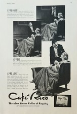1938 Cafe Rico Coffee of Royalty Vintage Ad Approach appeal applause