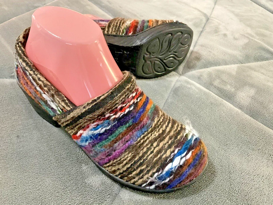 Zuecos cómodos de trabajo BOC para mujer tela de hilo multicolor Nadiyya talla 7,5 M Foto 3 de 4