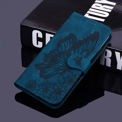 For iPhone 15 16 Pro Max 13 12 11 7 8 Butterfly Pattern Leather Wallet Flip Case