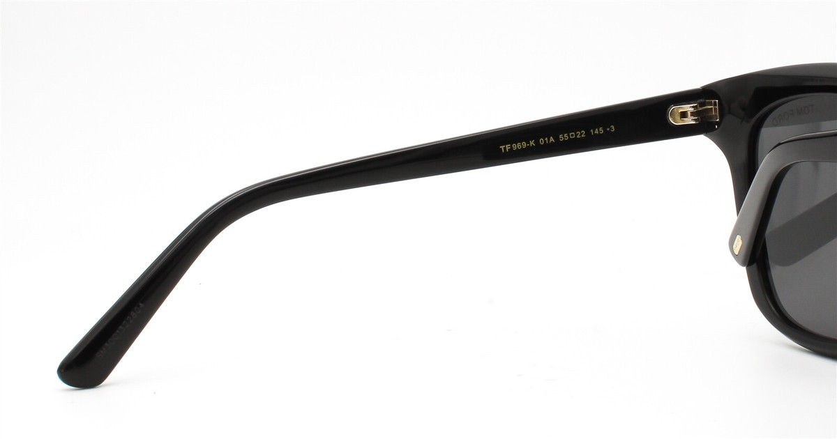 Tom Ford TF969K 01A Sunglasses Polished Black Gray Tinted