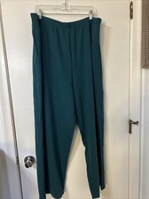 Coldwater Creek Green Stretch Pants Plus 3X VTG H02002N Made In USA Elastic