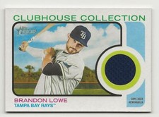 2022 Topps Heritage BRANDON LOWE Clubhouse Collection Relic GU Jersey Rays Blue