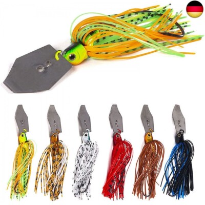 Leeko 6 Stück Kunstköder Set, Silikon Röcke Angeln Blinker Set, Jig Spinner Set