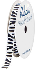 Grosgrain White/Black Zebra Craft Ribbon,3/8-Inch X10-Yard,Use for Gift Wrapping