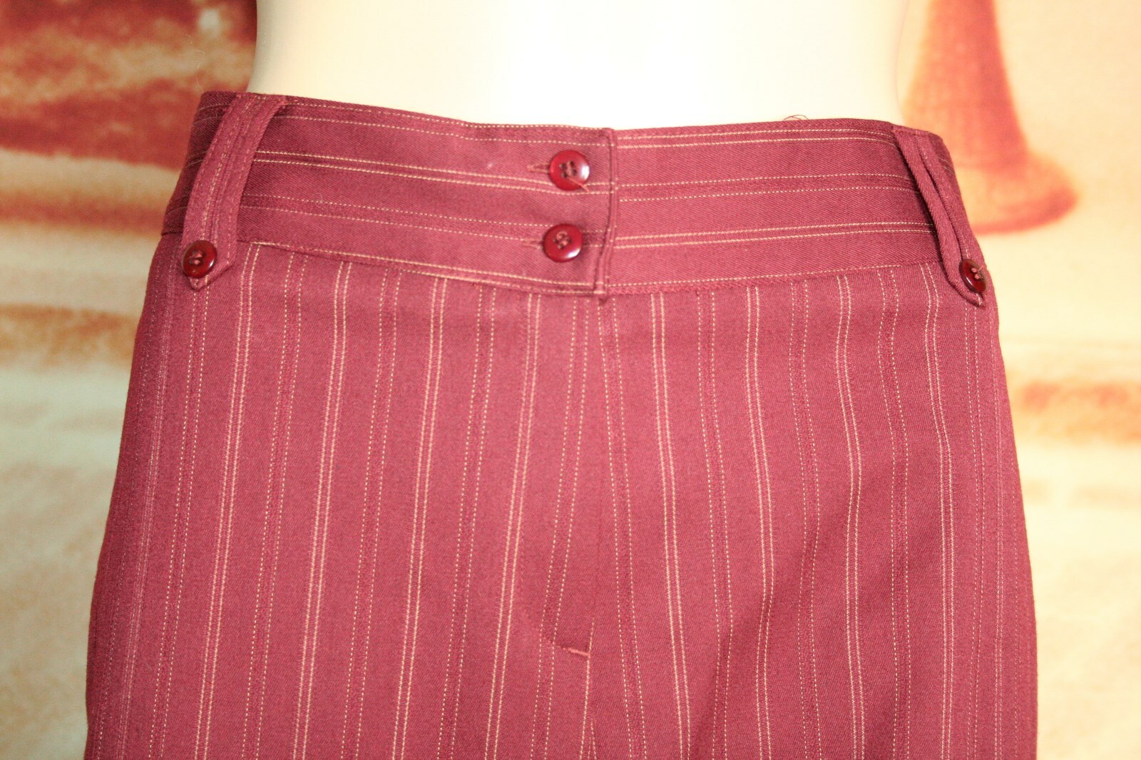 Sport Haley Golf Shorts Bermuda Walking Stretch Maroon Pinstripe Womens