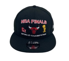 Snapback Chicago Bulls NBA Finals 6X world Champions Black New Era 9Fifty hat