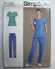 Simplicity R10983 9276 Pattern Nurse Scrubs Top Pants Medical Uniform 16 - 24 UC