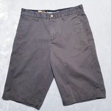 Volcom Boys Board Shorts Youth Size 30 x 20 Gray Pinstripes Pockets