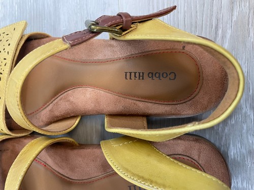 Cobb Hill Zion 2 Piece CJ0966 Women's US 8.5 Yellow Leather Slingback Sandal - Picture 8 of 11