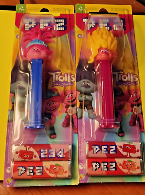 Trolls ungeöffnetes PEZ Süßigkeitenspender Set - Princess Poppy & Viva