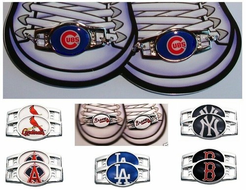 MLB 1 Set Shoe Charm OFFICIAL LICENSED NEW Metal Jewelry Boot Lace CHOOSE TEAM - Picture 3 of 5
