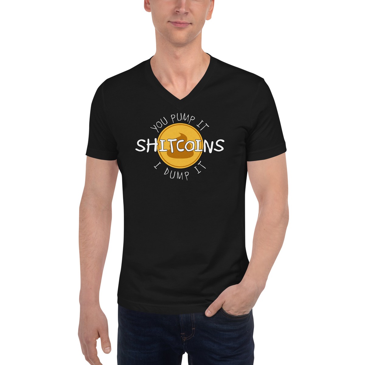 Shitcoins Pump and Dump Crypto Meme Coins V-Neck T-Shirt