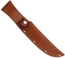 BLACK LEATHER SHEATH FOR UP TO 6" NARROW STRAIGHT FIXED BLADE KNIFE, SH1135
