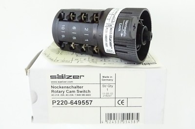 SÄLZER P220-649557 Nockenschalter Rotary Cam Switch 4 Stell. 20A 7,5kW 380-440V