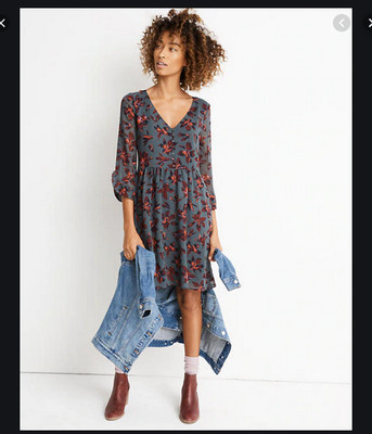 vervain ruffle sleeve wrap dress