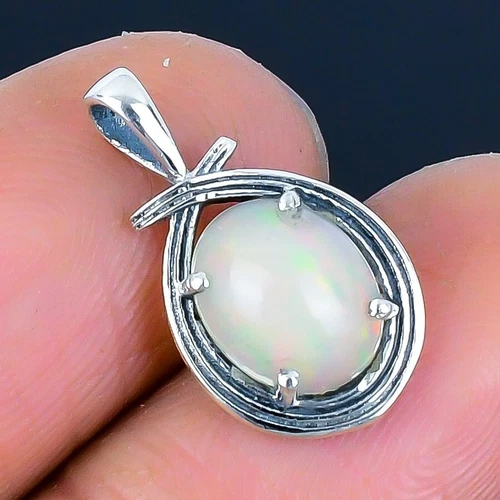 Ethiopian Opal Gemstone 925 Sterling Silver Elegant Mothers day Birthday Pendant