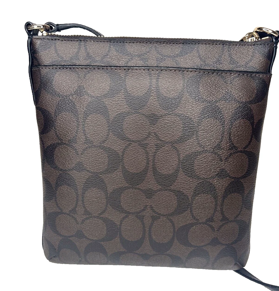 :COACH Signature North/South Crossbody F37490 Signature Coated Canvas NWOT - Image 2 of 4