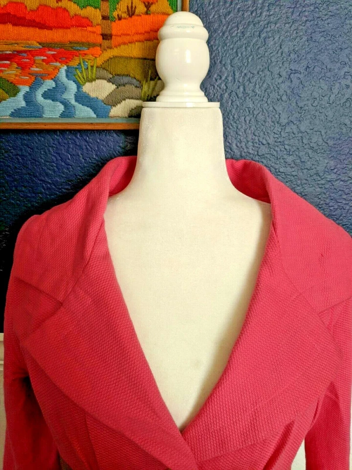 Nick & Mo Anthropologie Women's Jacket Long Coat Pink Trench Sz M Medium Foto 2 de 4