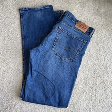 Levis Jeans Mens 36x34 Blue 527 Boot Cut Western Cowboy Casual Faded Denim