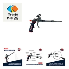 Insulation Foam Gun - 1 Pack - Non-Stick Teflon Coated, 360° Swivel Tip - Hig...