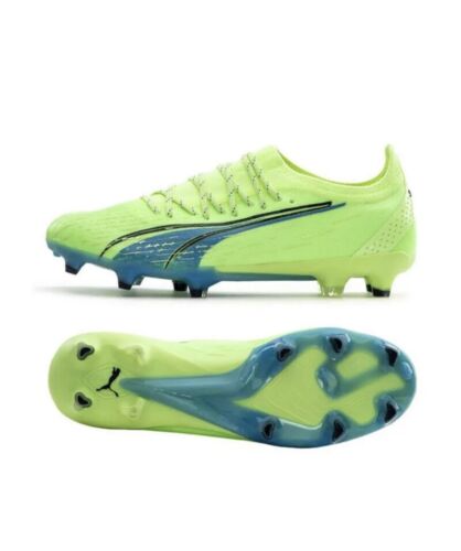 Puma Ultra Ultimate 106868 01  FG/AG Yellow Blue Mens Soccer Cleats Size 11 NEW - Picture 1 of 10