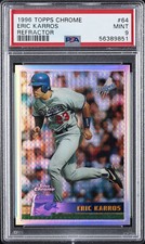 1996 TOPPS CHROME REFRACTOR #64 ERIC KARROS PSA 9