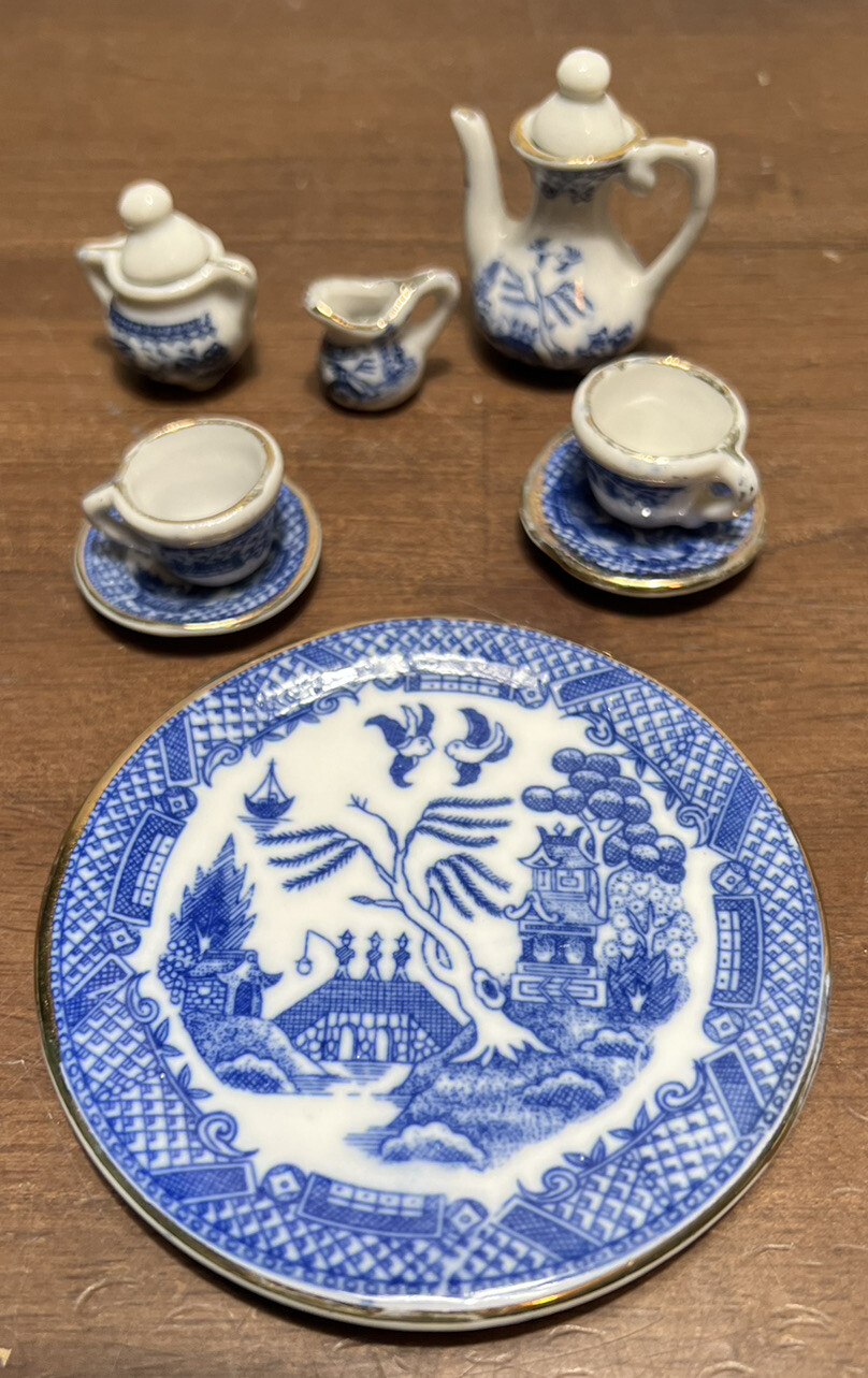 Vintage Blue Willow Childs Tea Set eBay