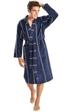 WEWO Herren Bademantel Länge 120 cm Baumwolle Schalkragen Gr. 58 3XL 60 4XL