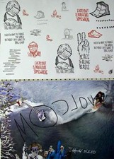 VOLCOM 2008 surf OZZIE WRIGHT 2 sided promo poster Flawless New Old Stock