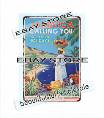 Jamaica Calling You vintage repro travel poster metal tin sign ideas the bedroom