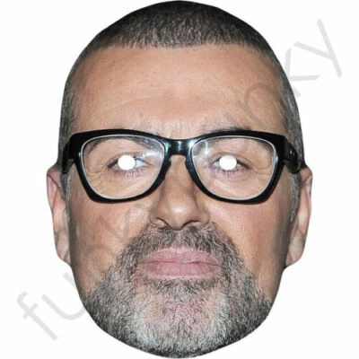 FUNKYBUNKY George MichaelCelebrity Card Face Mask - Ready To Wear - Fancy Dress