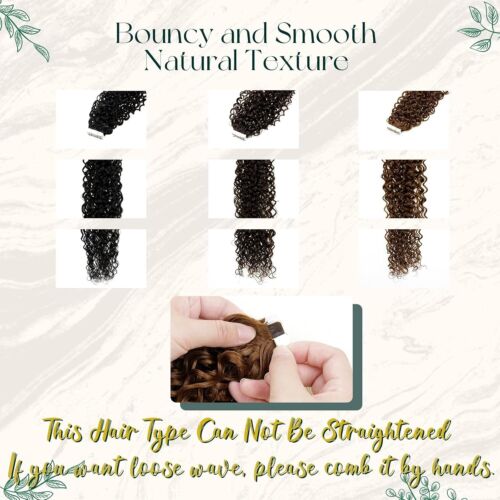 Tape Extensions, Echthaar Extensions, Locken Tape-In 35cm - Schwarz, 20 Stück - Bild 7 von 12