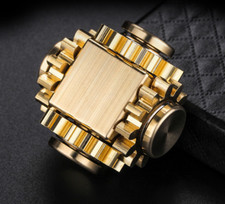 New Brass Gear Linkage Hand Spinner Top Finger Toy EDC Bearing Gyro Gift