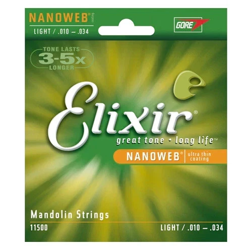 Elixir Strings for MANDOLIN Nanoweb Light 10-34 In Stock-Free Ship from U.S. - Image 2 of 2