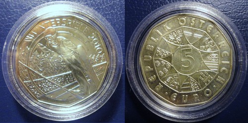 AUSTRIA SILVER 5 EURO 2010 KM# 3193 "VANCOUVER WINTER OLYMPIC" MS63