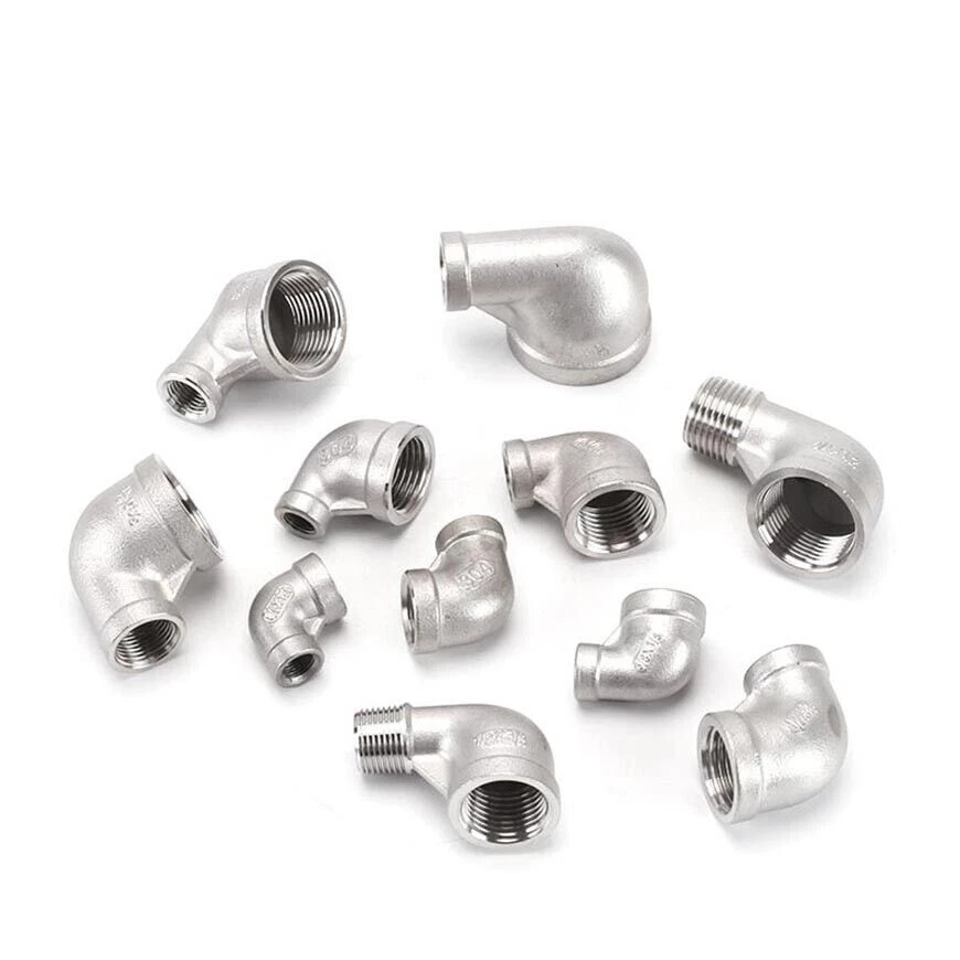Stainless Steel BSP 1/8"-1" Female 90° Elbow Adaptors Pipe Fitting Connector - Image 2 of 4