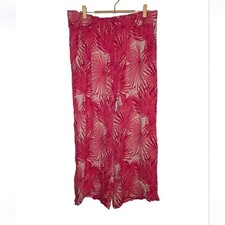 Rose & Olive Coral Leaf Print Pants XL