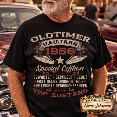70. Geburtstag Geschenk Herren T-Shirt/ Damen T-Shirt Oldtimer Jahrgang 1956