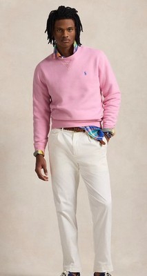 Polo Ralph Lauren PINK Cotton Blend Fleece Pullover Crewneck 