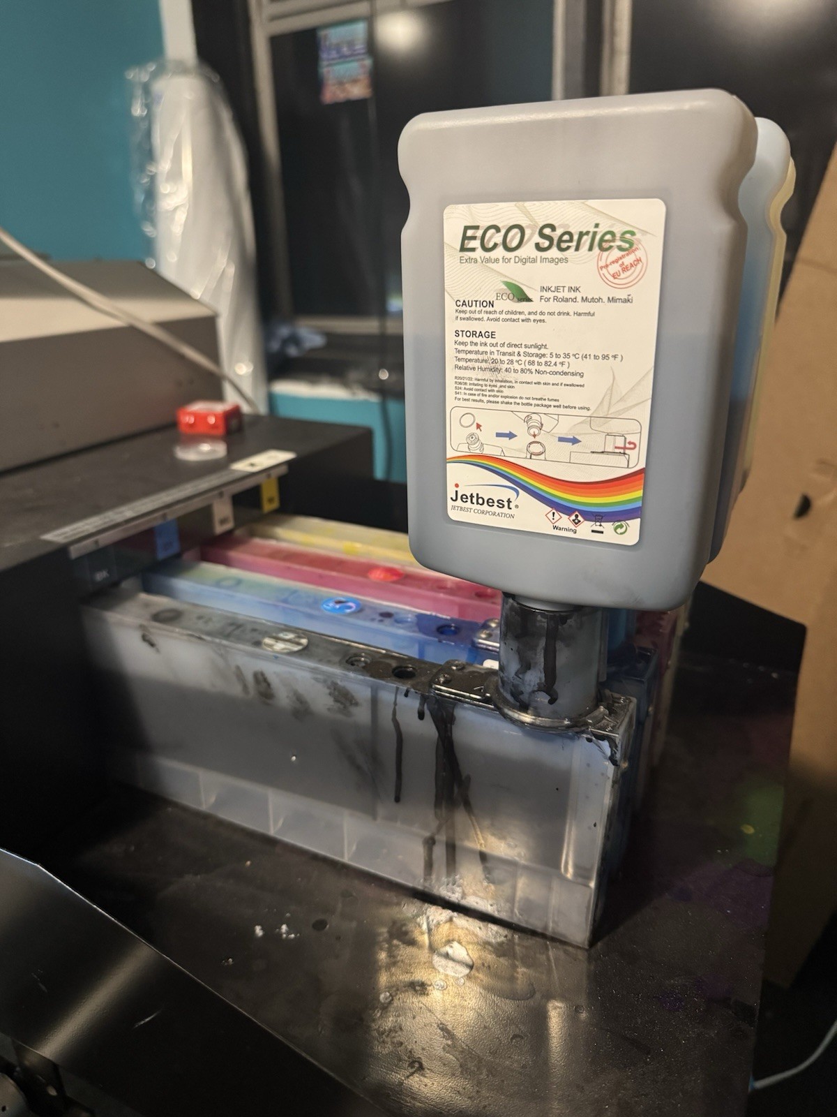 Jetbest MAX Eco-Solvent Ink for Roland Printers, 500ml -CYAN