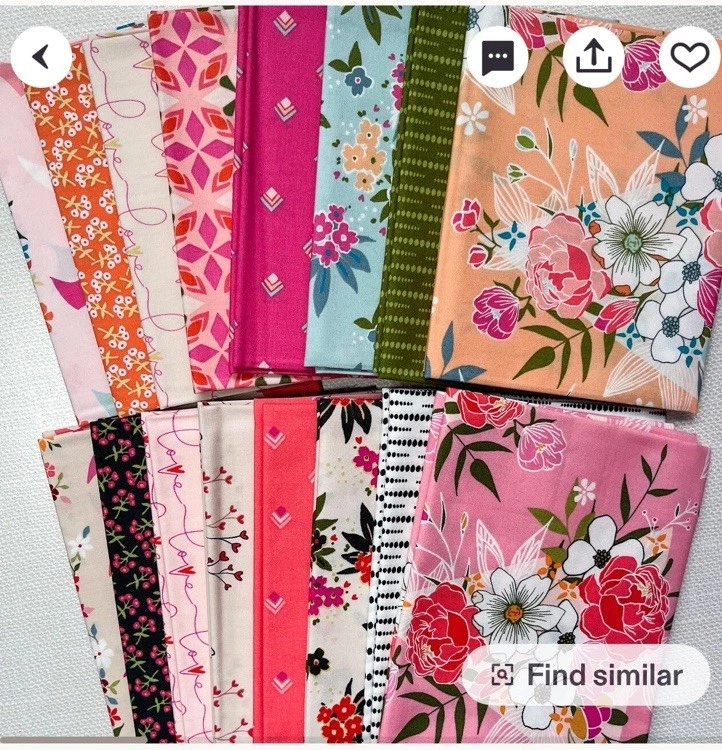 Pacote de meia jarda de tecidos para galeria de arte Maureen Cracknell coração aberto novo na embalagem FQS-10205 - Imagem 3 de 4