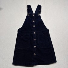 OshKosh B'gosh Overall Dress Girl Sz 7 Blue Corduroy Vestbak