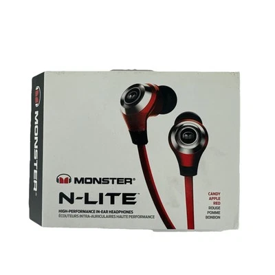 Monster N-LITE High-Performance In-Ear Headphones Wired with Mic Candy Apple Red