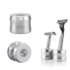 Linkidea 2 Pack Safety Razor Stand, Opening Dia 0.7 inches, Silver